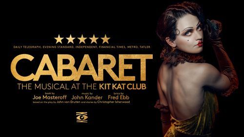 Playbill with actress and the words Cabaret - The Musical at the  Kit Kat Club